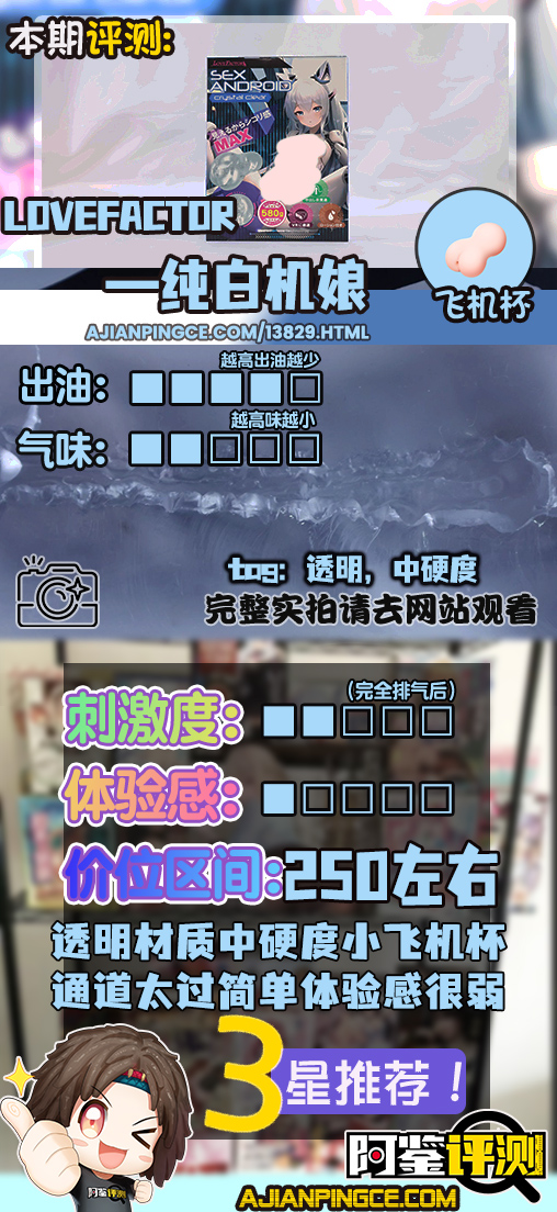 LoveFactor——“纯白机娘”评测!比起透明的核心卖点,胶体的黏着感给我印象更深...